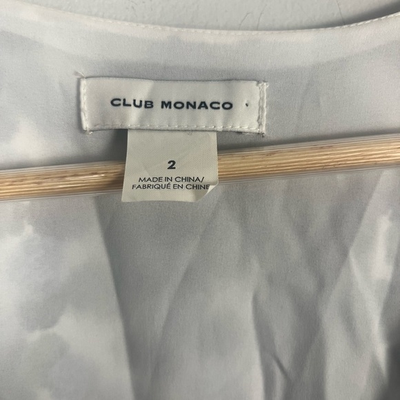 Club Monaco Zaydie Asymmetrical Wrap Dress green blue white size 2 going out - Picture 4 of 9